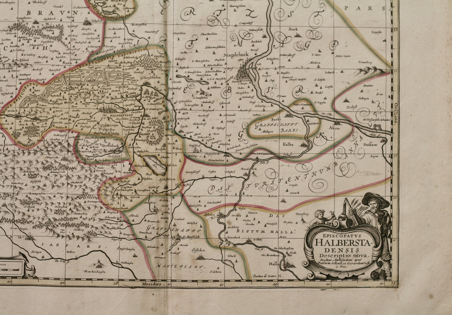 Halberstadt handkolorierter Kupferstich