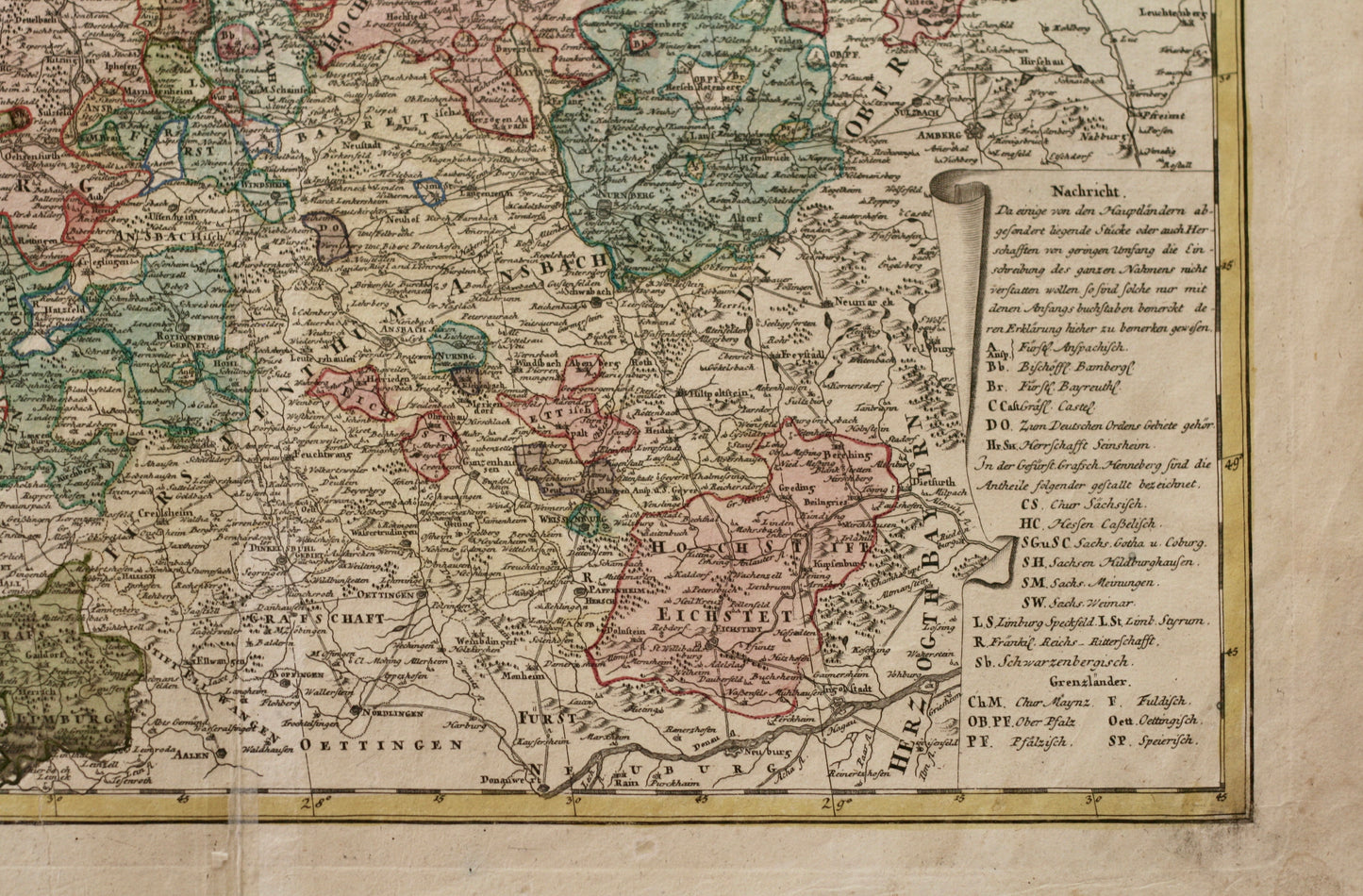 Deutschland handkolorierter Kupferstich