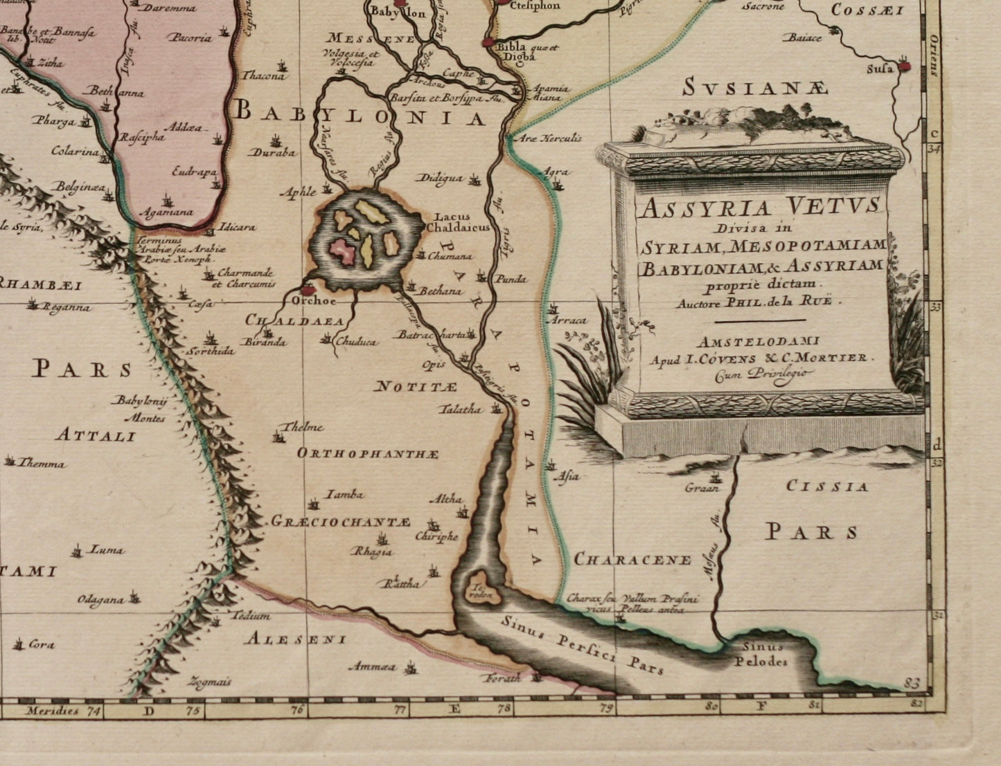 Syrien Irak handkolorierter Kupferstich