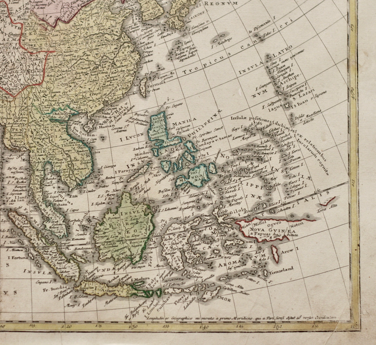 Asien handkolorierter Kupferstich