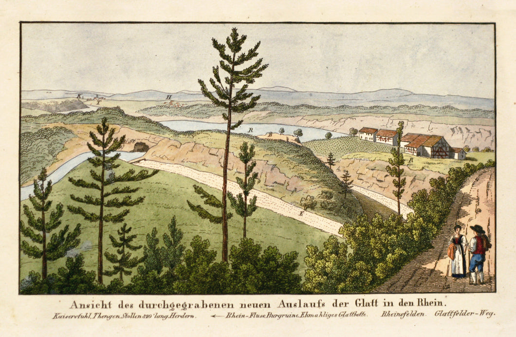 Ansicht des durchgegrabenen neuen Auslaufs der Glatt in den Rhein