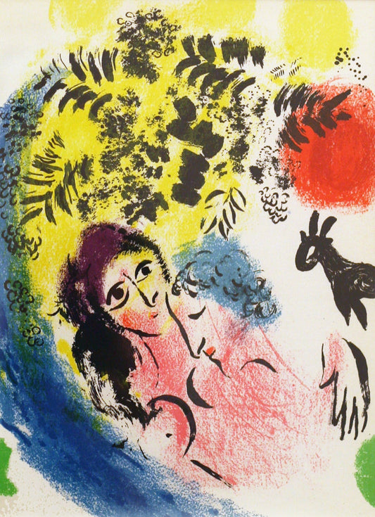 Marc Chagall - Les amoureux au soleil rouge