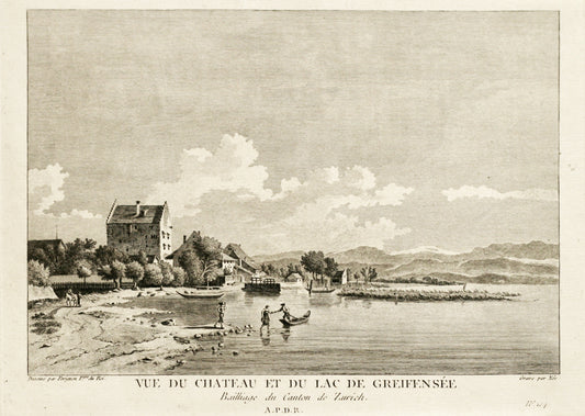 Vue du chateau et du lac de Greifensée