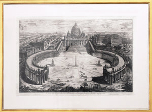 Giovanni Battista Piranesi - "Veduta dell'insigne Basilica Vaticana coll'ampio Portico e Piazza adjacente"