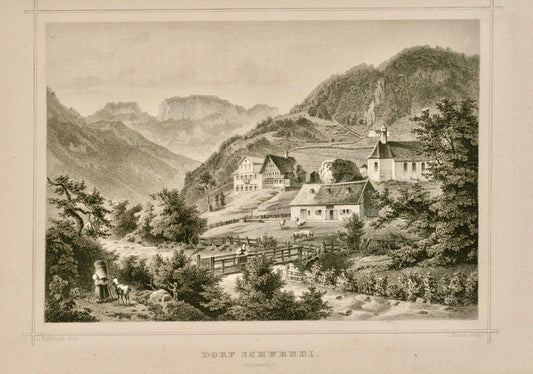 Dorf Schwendi Stahlstich